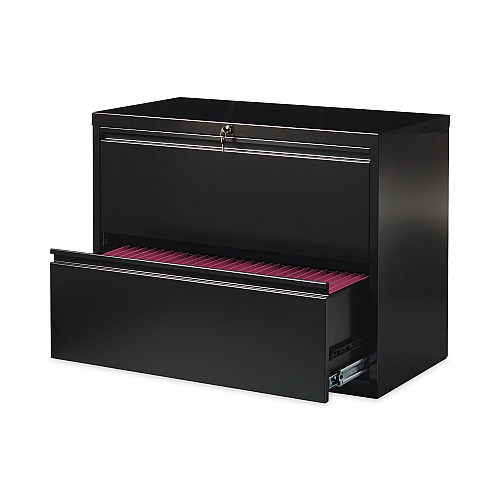 Hirsh Industries Lateral File Cabinet, 2 Letter/Legal/A4-Size File Drawers, Black, 36 x 18.62 x 28 (14983)