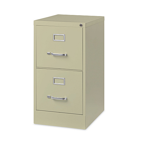 Alera Two-Drawer Economy Vertical File, Letter-Size File Drawers, 15" x 22" x 28.37", Putty (ALEHVF152229PY)