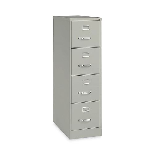 Alera Four-Drawer Economy Vertical File, Letter-Size File Drawers, 15" x 26.5" x 52", Light Gray (ALEHVF152652LG)