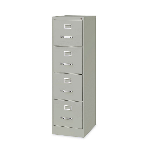 Alera Four-Drawer Economy Vertical File, Letter-Size File Drawers, 15" x 22" x 52", Light Gray (ALEHVF152252LG)