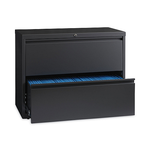 Hirsh Industries Lateral File Cabinet, 2 Letter/Legal/A4-Size File Drawers, Charcoal, 36 x 18.62 x 28 (16065)