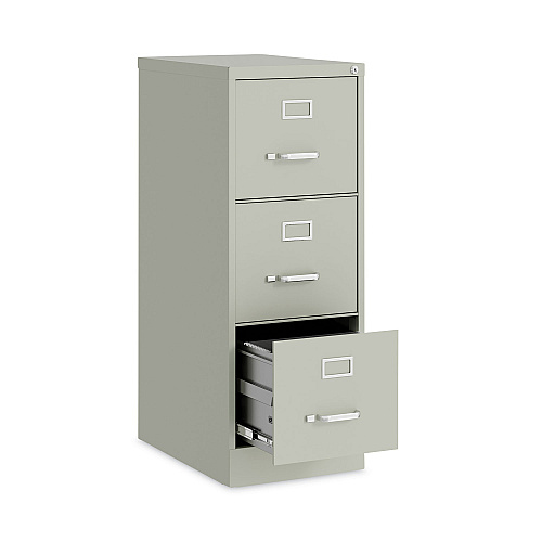 Alera Three-Drawer Economy Vertical File, Letter-Size File Drawers, 15" x 22" x 40.19", Light Gray (ALEHVF1541LG)