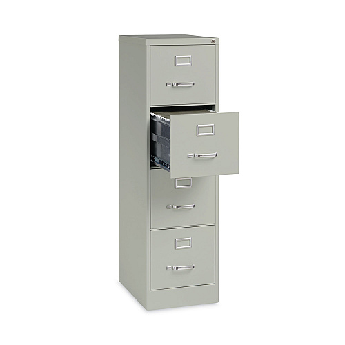 Alera Four-Drawer Economy Vertical File, Letter-Size File Drawers, 15" x 22" x 52", Light Gray (ALEHVF152252LG)