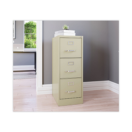 Alera Three-Drawer Economy Vertical File, Letter-Size File Drawers, 15" x 22" x 40.19", Putty (ALEHVF1541PY)