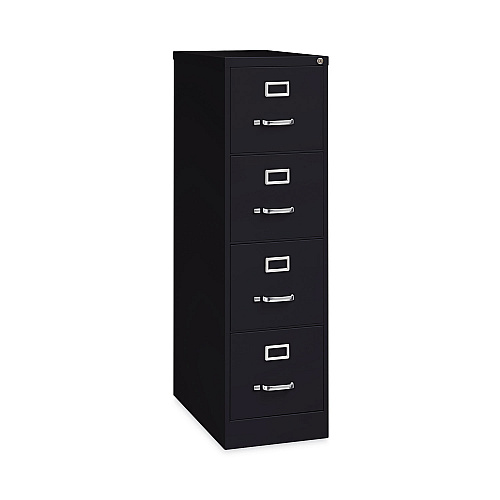 Alera Four-Drawer Economy Vertical File, Letter-Size File Drawers, 15" x 26.5" x 52", Black (ALEHVF152652BL)
