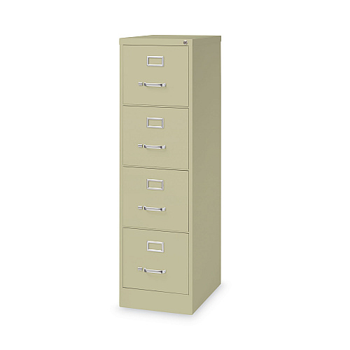 Alera Four-Drawer Economy Vertical File, Letter-Size File Drawers, 15" x 22" x 52", Putty (ALEHVF152252PY)