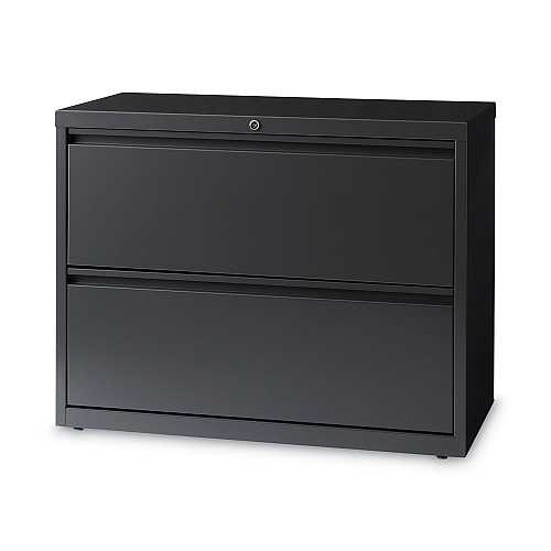 Hirsh Industries Lateral File Cabinet, 2 Letter/Legal/A4-Size File Drawers, Charcoal, 36 x 18.62 x 28 (16065)