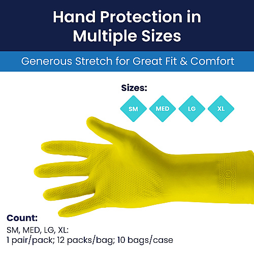 Proworks Latex 16 Mil General Purpose Gloves Yellow Sm, Case Of 120 (GL-L116LS)