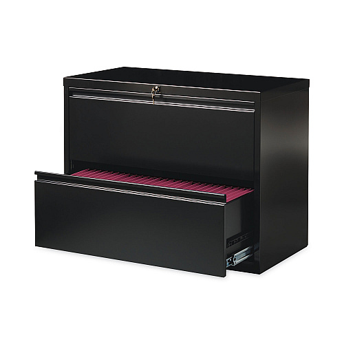 Hirsh Industries Lateral File Cabinet, 2 Letter/Legal/A4-Size File Drawers, Black, 36 x 18.62 x 28 (14983)