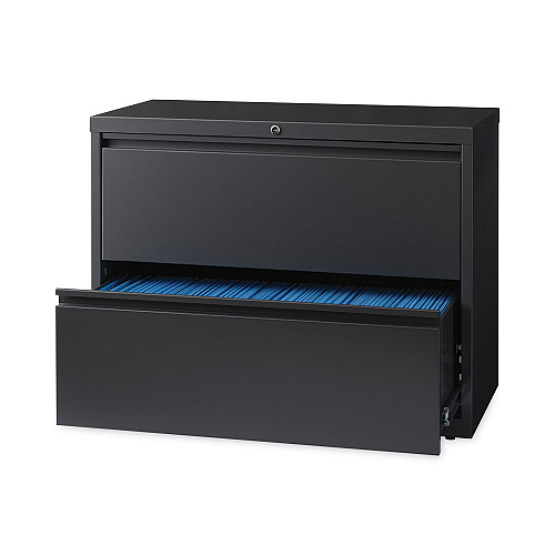 Hirsh Industries Lateral File Cabinet, 2 Letter/Legal/A4-Size File Drawers, Charcoal, 36 x 18.62 x 28 (16065)