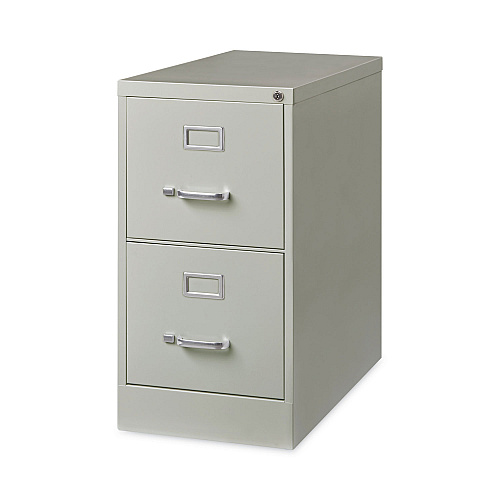 Alera Two-Drawer Economy Vertical File, Letter-Size File Drawers, 15" x 26.5" x 28.37", Light Gray (ALEHVF152629LG)