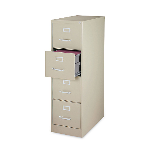 Alera Four-Drawer Economy Vertical File, Letter-Size File Drawers, 15" x 26.5" x 52", Putty (ALEHVF152652PY)