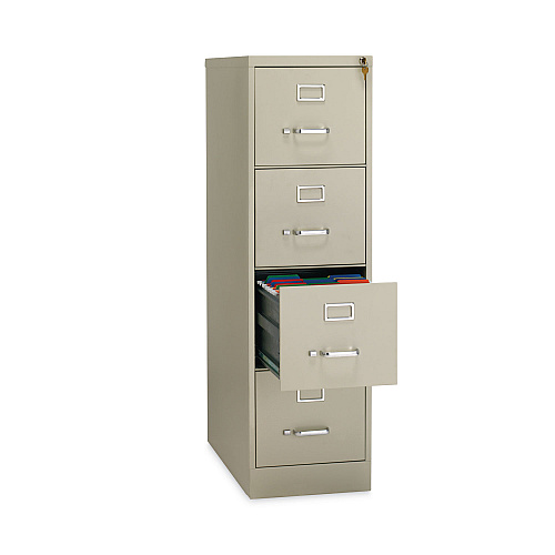 Alera Four-Drawer Economy Vertical File, Letter-Size File Drawers, 15" x 26.5" x 52", Putty (ALEHVF152652PY)