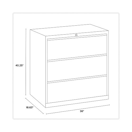 Hirsh Industries Lateral File Cabinet, 3 Letter/Legal/A4-Size File Drawers, Black, 36 x 18.62 x 40.25 (14986)