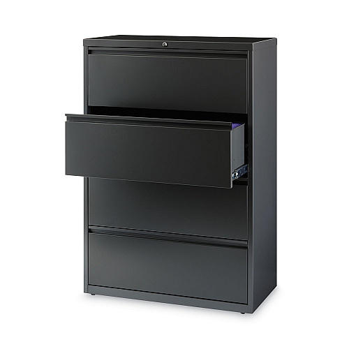 Hirsh Industries Lateral File Cabinet, 4 Letter/Legal/A4-Size File Drawers, Charcoal, 36 x 18.62 x 52.5 (16067)