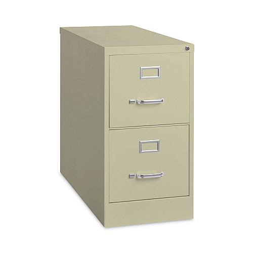Alera Two-Drawer Economy Vertical File, Letter-Size File Drawers, 15" x 26.5" x 28.37", Putty (ALEHVF152629PY)