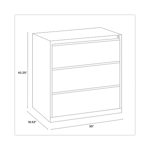 Alera Lateral File, Three Legal/Letter/A4-Size File Drawers, 30" x 18.62" x 40.25", Putty (ALEHLF3041PY)
