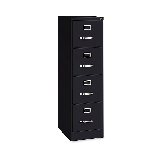 Alera Four-Drawer Economy Vertical File, Letter-Size File Drawers, 15" x 22" x 52", Black (ALEHVF152252BL)