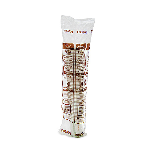 SOLO Bare Eco-Forward PLA Paper Hot Cups, 8 oz, Leaf Design, White/Green/Orange, 50/Bag, 20 Bags/Carton (378PLABB)