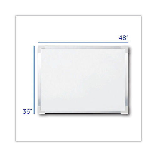 Flipside Framed Dry Erase Board, 48 x 36, White Surface, Silver Aluminum Frame (17641)