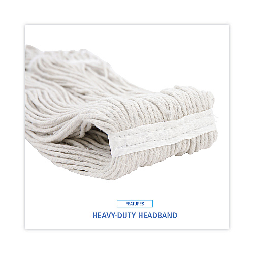 Boardwalk&reg; Premium 16 oz Cut-End Rayon Wet Mop Heads, White, 12 Mops (BWK216RCT)