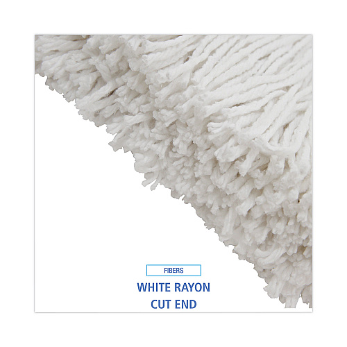 Boardwalk&reg; Premium 20 oz Cut-End Rayon Wet Mop Heads, White, 12 Mops (BWK220RCT)