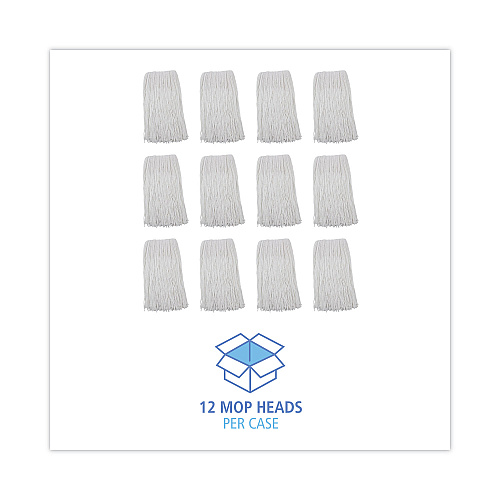 Boardwalk&reg; Premium 20 oz Cut-End Rayon Wet Mop Heads, White, 12 Mops (BWK220RCT)
