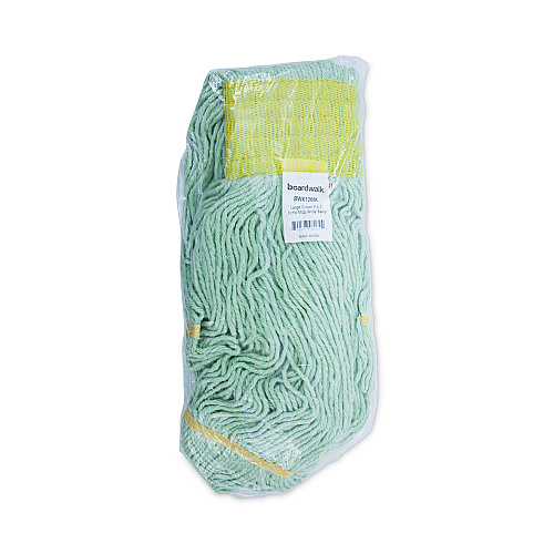 Boardwalk EcoMop Looped-End Mop Head, Recycled Fibers, Large Size, Green, 12/Carton (BWK1200LCT)