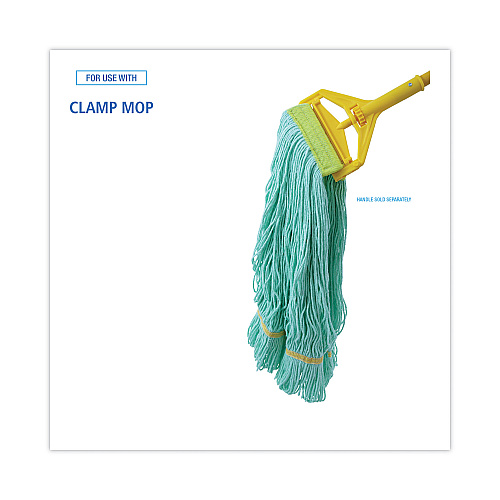 Boardwalk EcoMop Looped-End Mop Head, Recycled Fibers, Medium Size, Green, 12/Carton (BWK1200MCT)