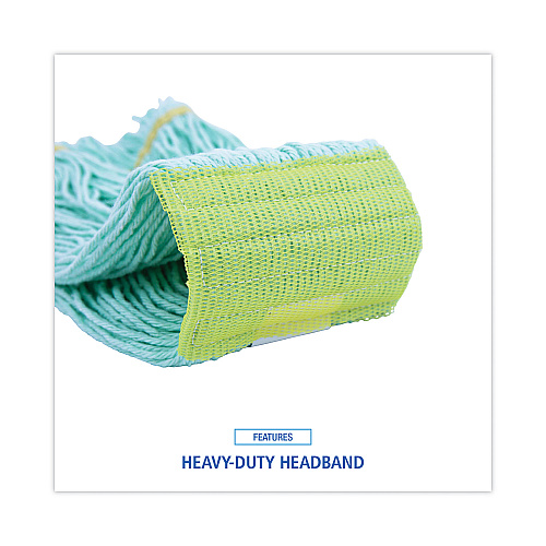 Boardwalk&reg; Looped-End Mop Head, Recycled Fibers, Medium, Green (BWK1200MEA)