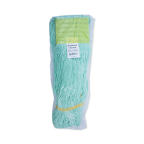 Boardwalk&reg; Looped-End Mop Head, Recycled Fibers, Medium, Green (BWK1200MEA)