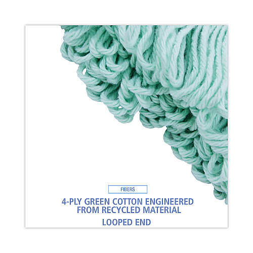 Boardwalk&reg; EcoMop Looped-End Mop Head, Extra Large, Green, Each (BWK1200XL)
