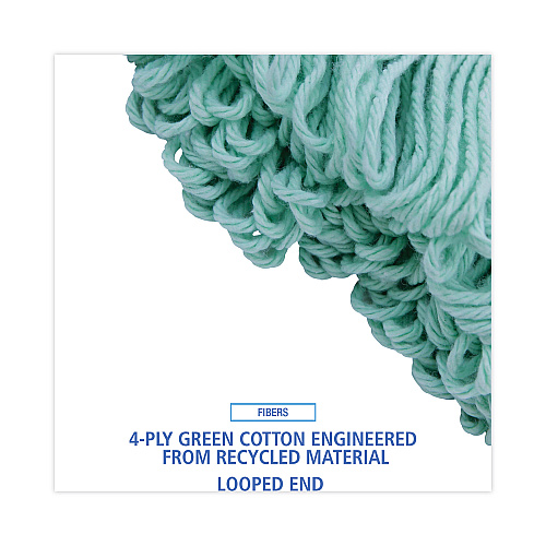 Boardwalk&reg; Looped-End Mop Head, Extra Large Size, Green, 12 Mops (BWK1200XLCT)