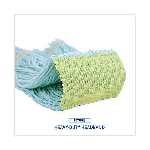 Boardwalk&reg; Looped-End Mop Head, Extra Large Size, Green, 12 Mops (BWK1200XLCT)