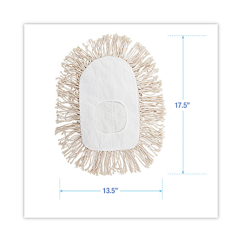 Boardwalk&reg; Wedge Dust Mop Head, Cotton, 17 1/2l x 13 1/2w, White (BWK1491)