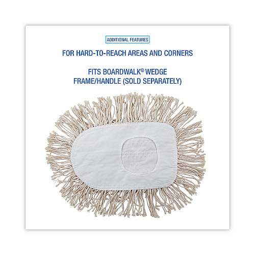 Boardwalk&reg; Wedge Dust Mop Head, Cotton, 17 1/2l x 13 1/2w, White (BWK1491)