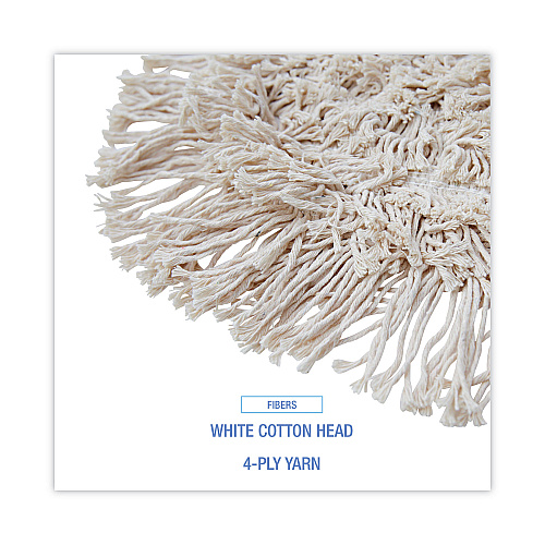 Boardwalk&reg; Wedge Dust Mop Head, Cotton, 17 1/2l x 13 1/2w, White (BWK1491)