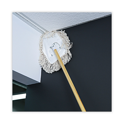 Boardwalk&reg; Wedge Dust Mop Head, Cotton, 17 1/2l x 13 1/2w, White (BWK1491)