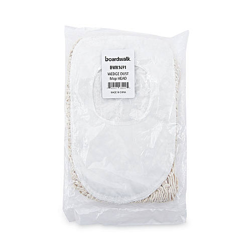 Boardwalk&reg; Wedge Dust Mop Head, Cotton, 17 1/2l x 13 1/2w, White (BWK1491)