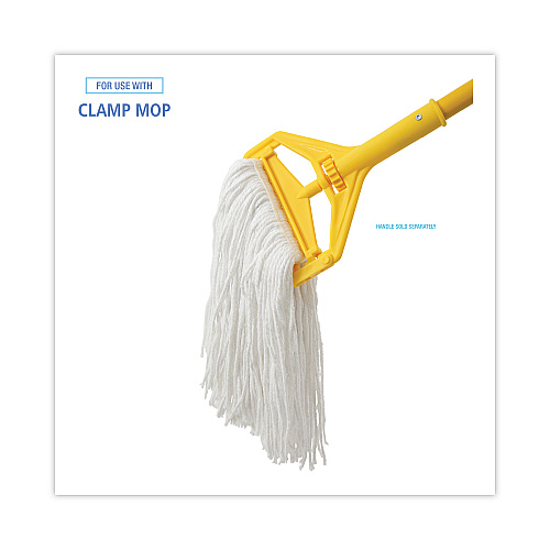 Boardwalk&reg; Standard Mop Head, Rayon, Size No. 16, White, 12 Mop Heads (BWK2016R)