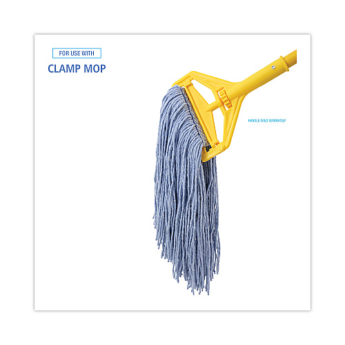 Boardwalk&reg; Standard Mop Head, Cotton/Synthetic, Blue, 12 Mop Heads (BWK2024B)