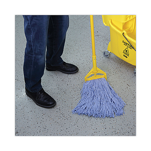 Boardwalk&reg; Standard Mop Head, Cotton/Synthetic, Blue, 12 Mop Heads (BWK2024B)