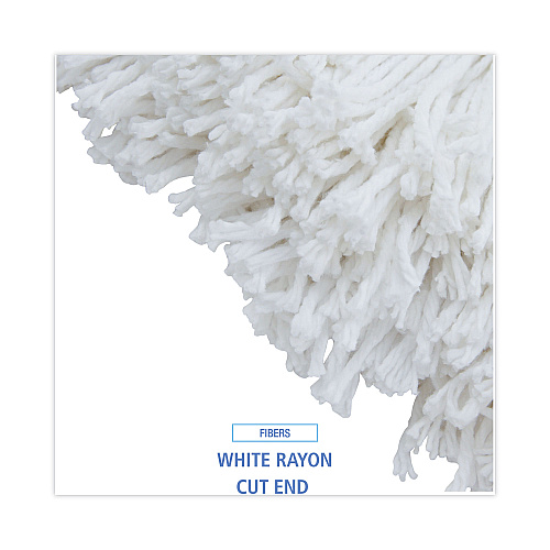 Boardwalk&reg; Cut-End Wet Mop Head, Rayon, No. 32, White, 12/Carton (BWK2032RCT)
