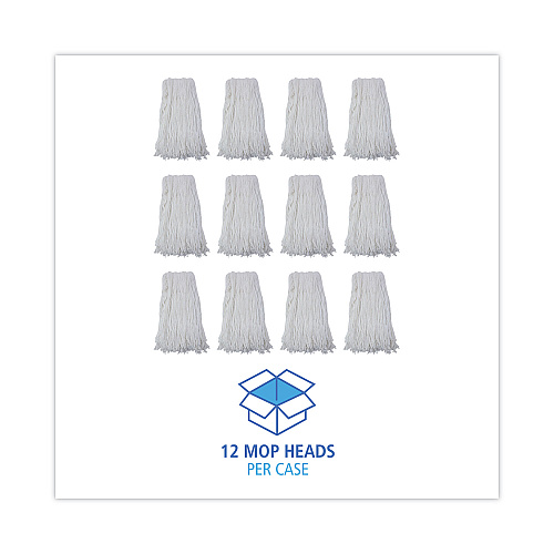 Boardwalk&reg; Cut-End Wet Mop Head, Rayon, No. 32, White, 12/Carton (BWK2032RCT)