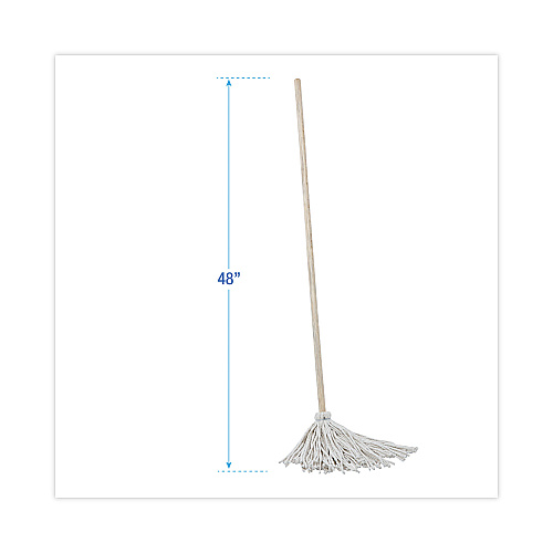 Boardwalk&reg; Deck Mop; 48" Wooden Handle, 12oz Cotton Fiber Head, 6/Pack (BWK112C)