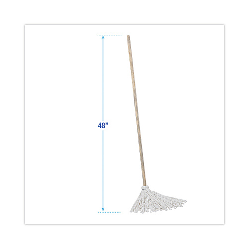 Boardwalk&reg; Deck Mop w/51" Wooden Handle, 12 oz Rayon Fiber Head, 6 Mops (BWK112R)