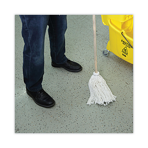 Boardwalk&reg; Deck Mop w/51" Wooden Handle, 12 oz Rayon Fiber Head, 6 Mops (BWK112R)