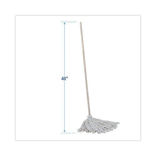 Boardwalk&reg; Deck Mop, 48" Wooden Handles, 16 oz Cotton Mops, 6 Mops (BWK116C)