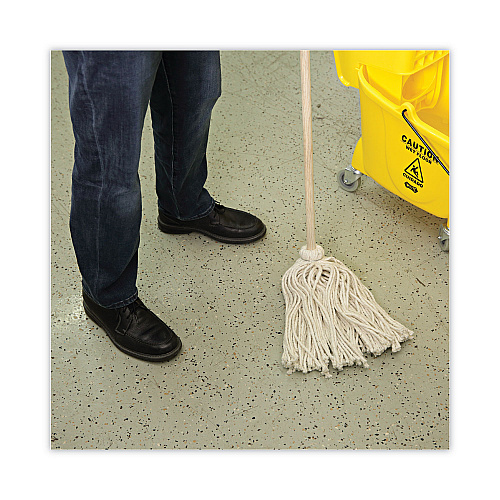 Boardwalk&reg; Deck Mop, 48" Wooden Handles, 16 oz Cotton Mops, 6 Mops (BWK116C)