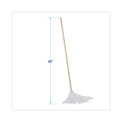 Boardwalk&reg; Deck Mop, 48" Wooden Handle, 16oz Rayon Fiber Head, 6/Pack (BWK116R)